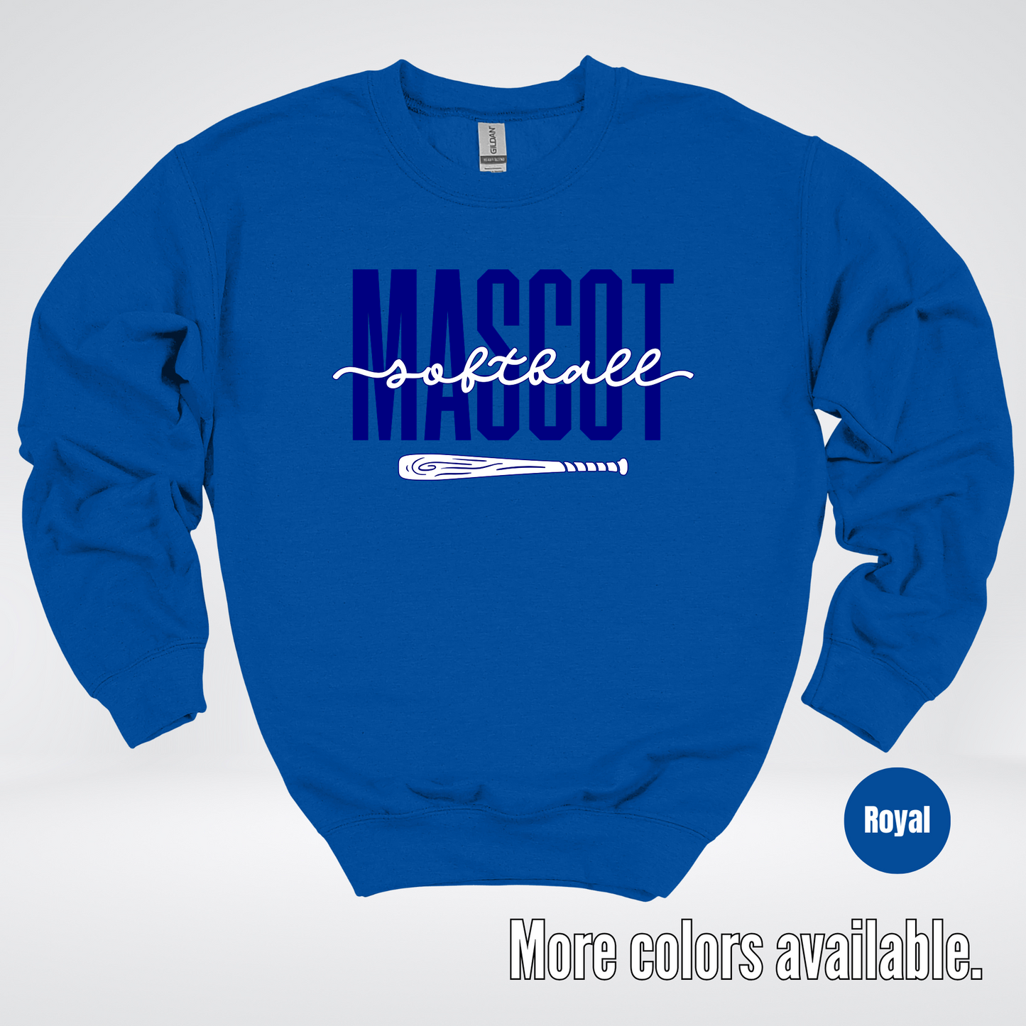Custom Mascot – Navy - Softball Design 27 Crewneck Sweatshirt
