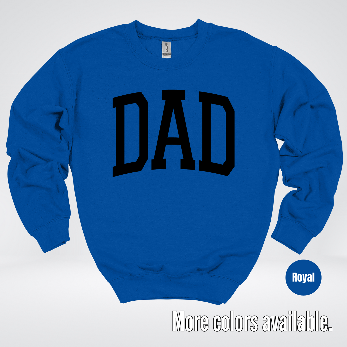 DAD Varsity Font - Black Design - Crewneck Sweatshirt