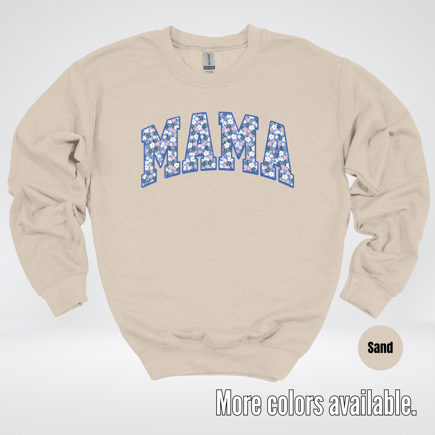 Mama Blue Bell Floral Crewneck Sweatshirt
