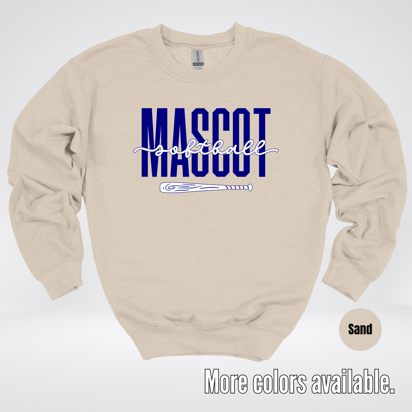 Custom Mascot – Navy - Softball Design 27 Crewneck Sweatshirt