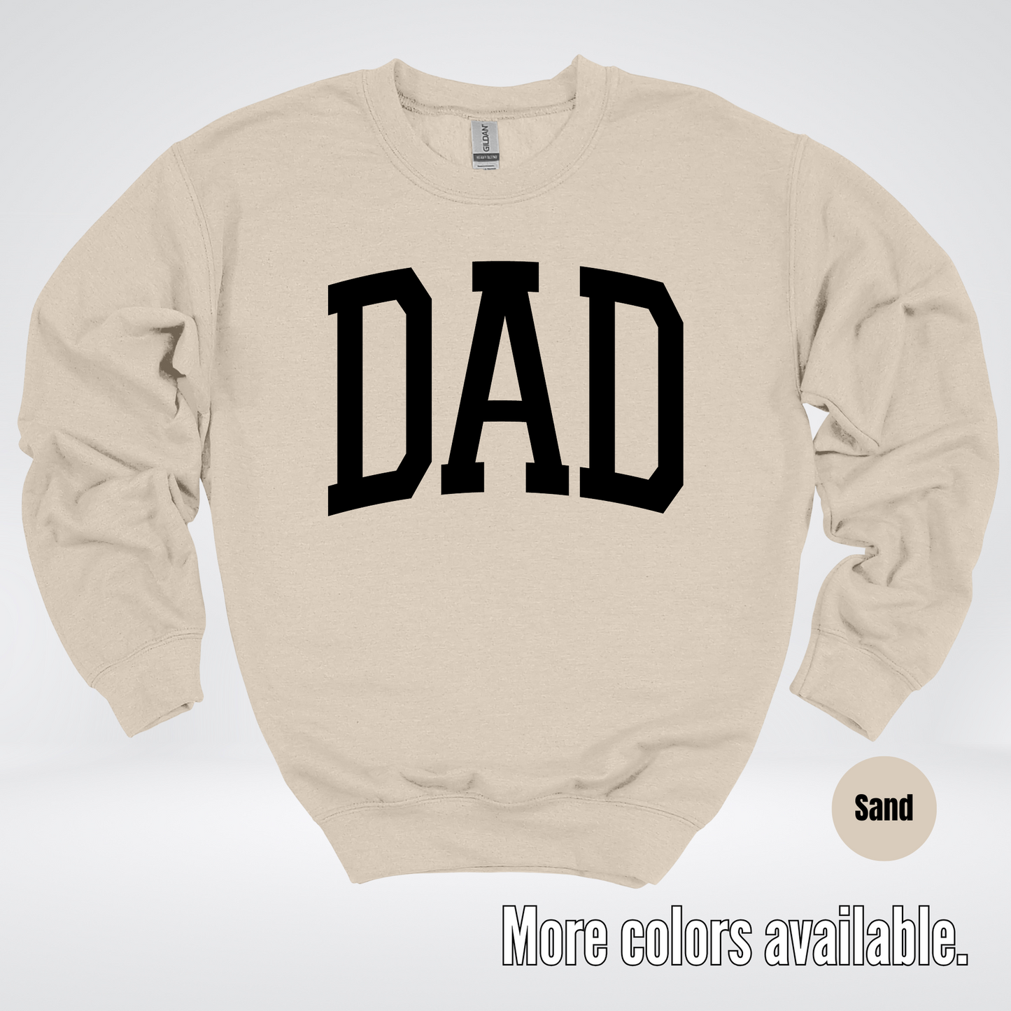 DAD Varsity Font - Black Design - Crewneck Sweatshirt
