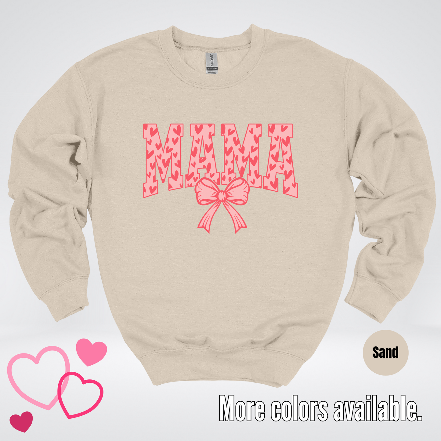 Mama Coquette Hearts Valentines Day Crewneck Sweatshirt