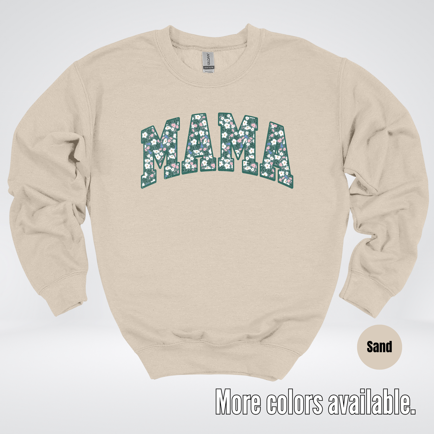 Mama Floral Green Crewneck Sweatshirt