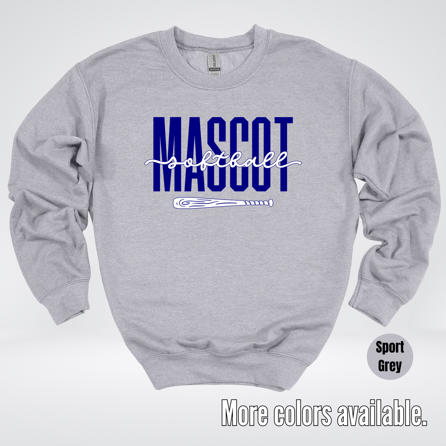Custom Mascot – Navy - Softball Design 27 Crewneck Sweatshirt