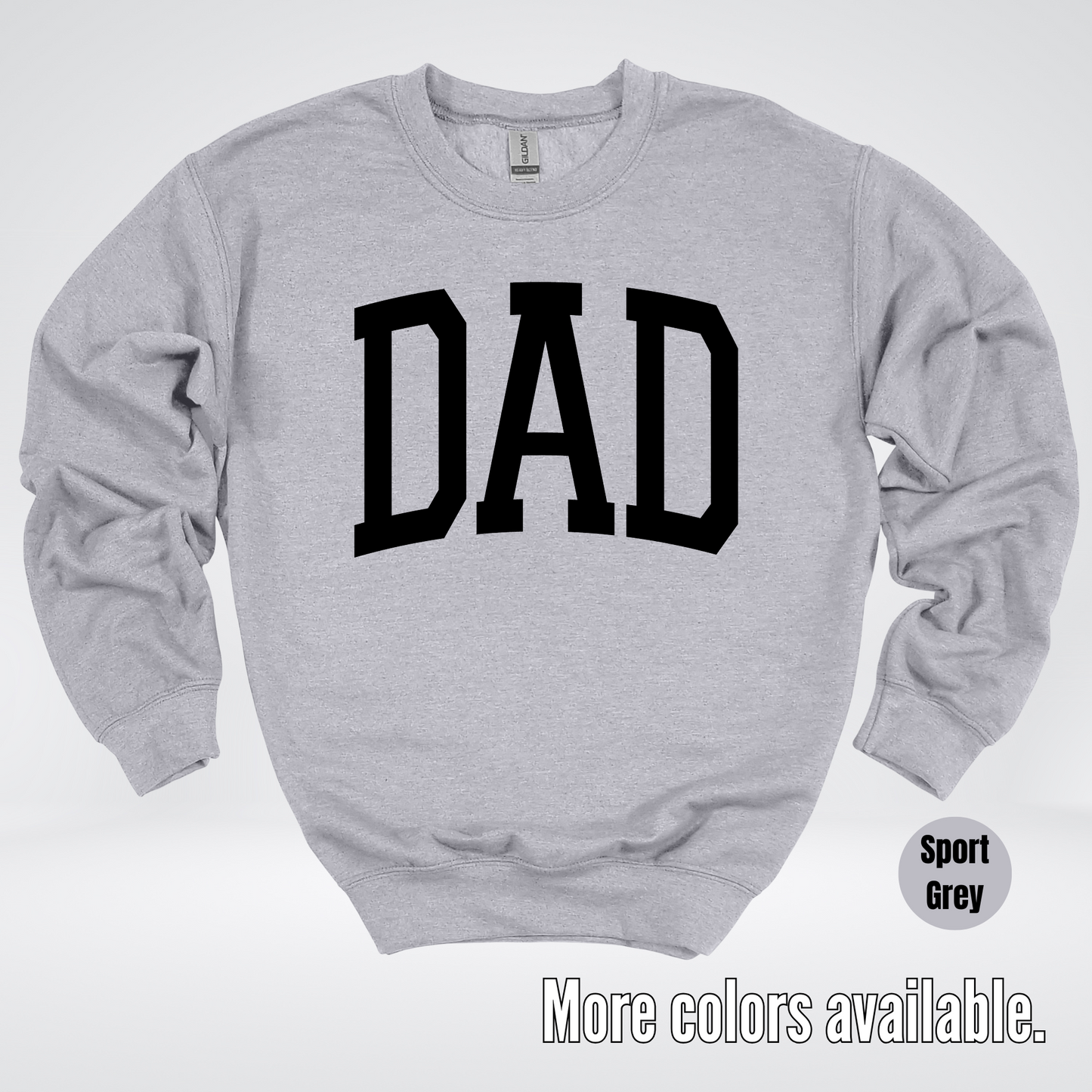 DAD Varsity Font - Black Design - Crewneck Sweatshirt