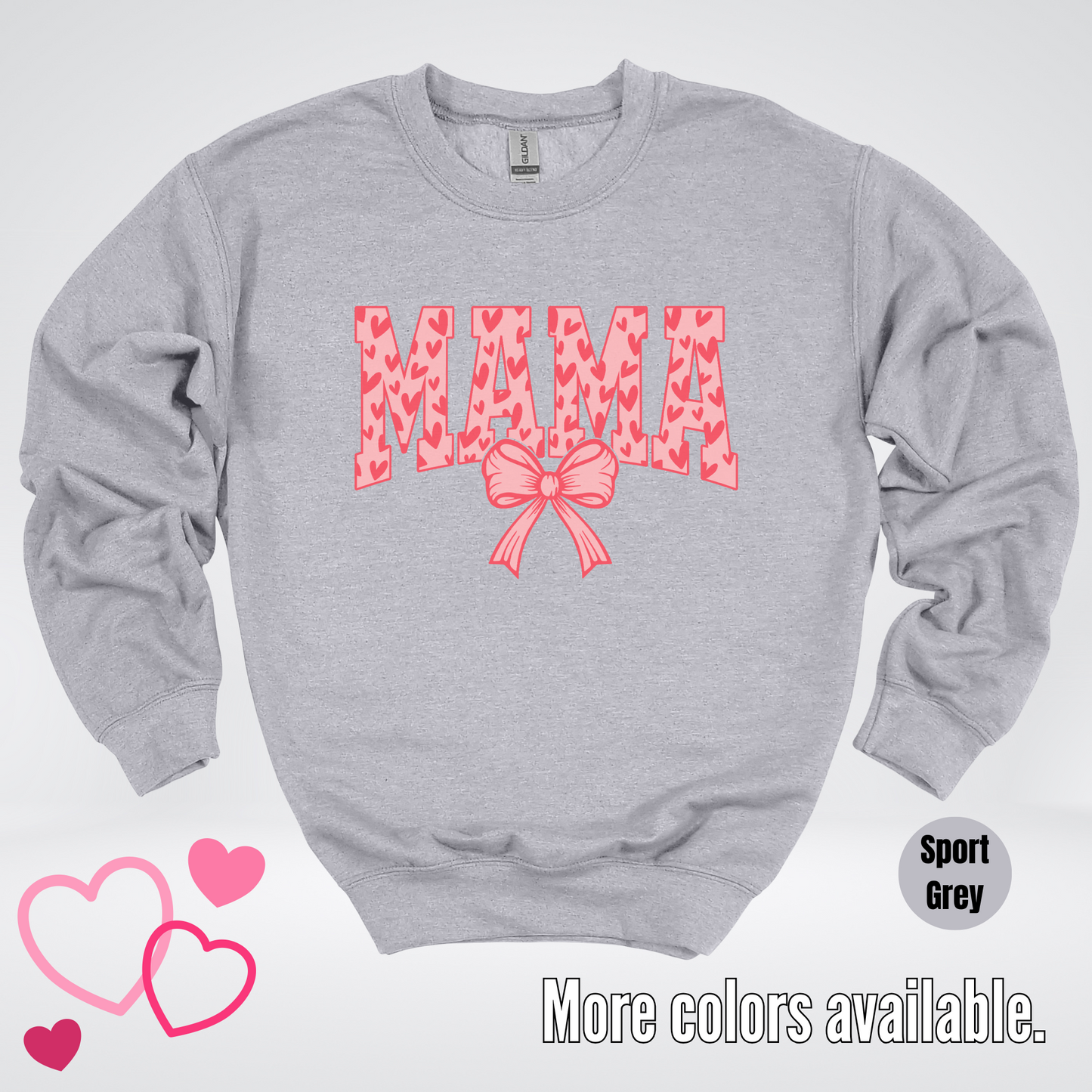 Mama Coquette Hearts Valentines Day Crewneck Sweatshirt