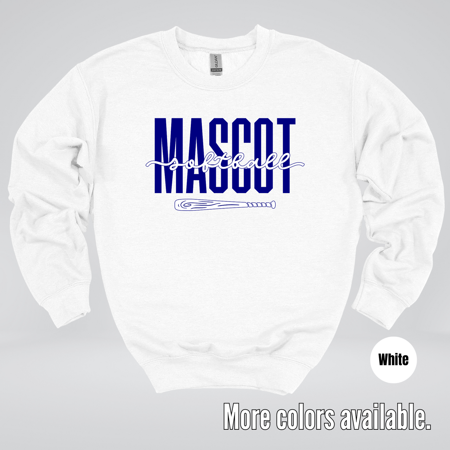 Custom Mascot – Navy - Softball Design 27 Crewneck Sweatshirt