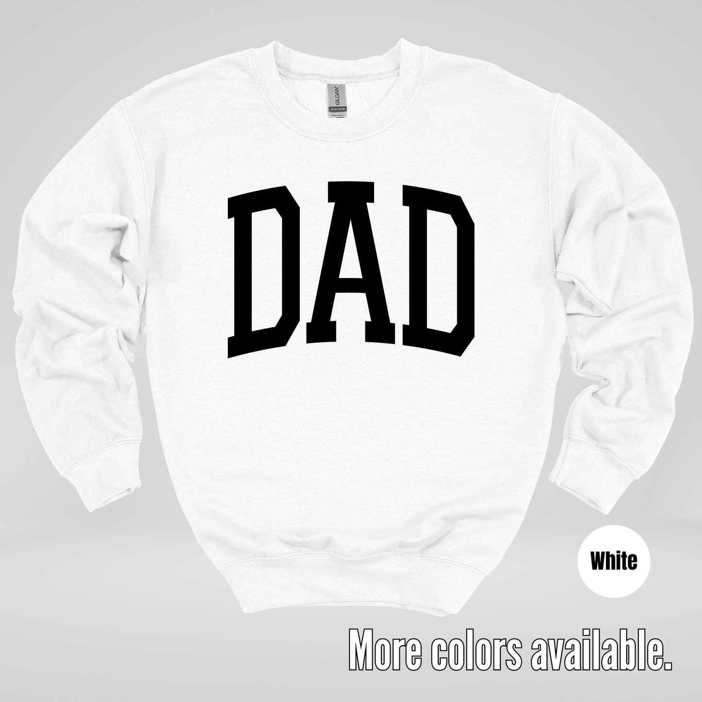 DAD Varsity Font - Black Design - Crewneck Sweatshirt