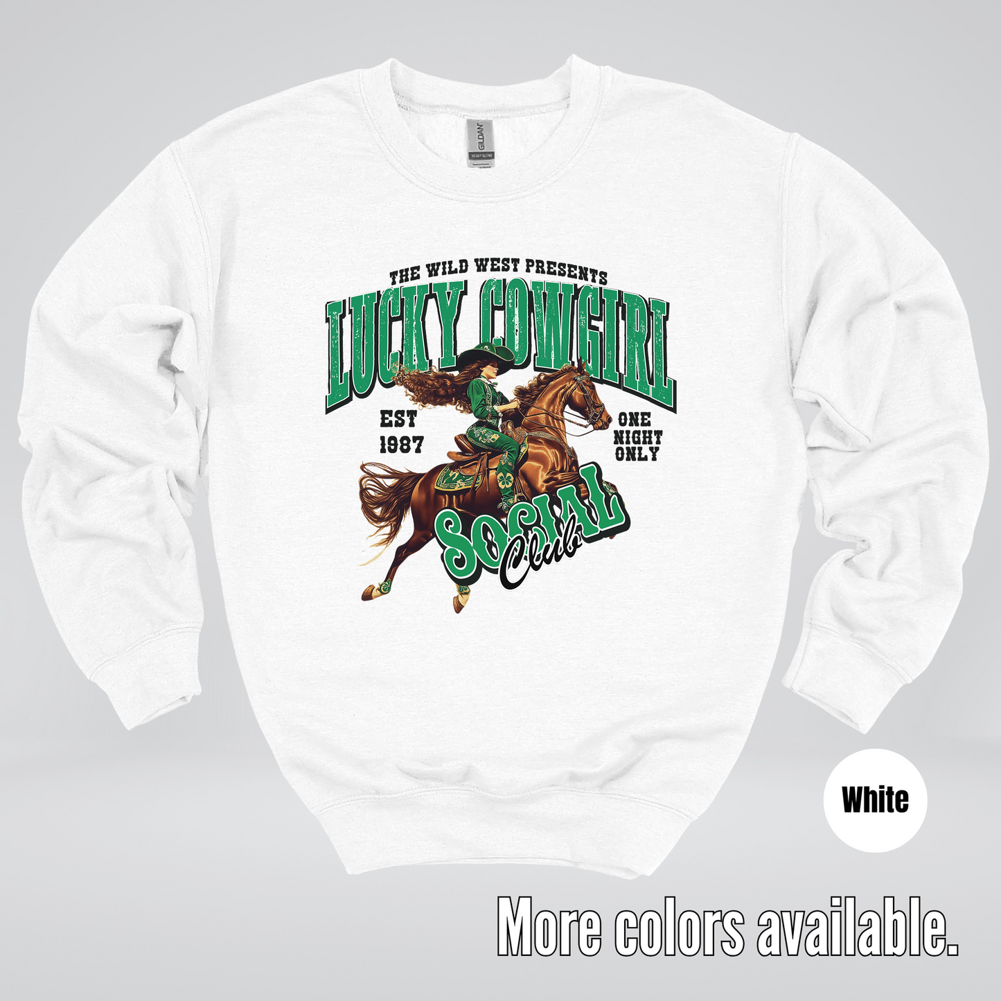 Lucky Cowgirl Social Club Saint Patrick's Day Crewneck Sweatshirt