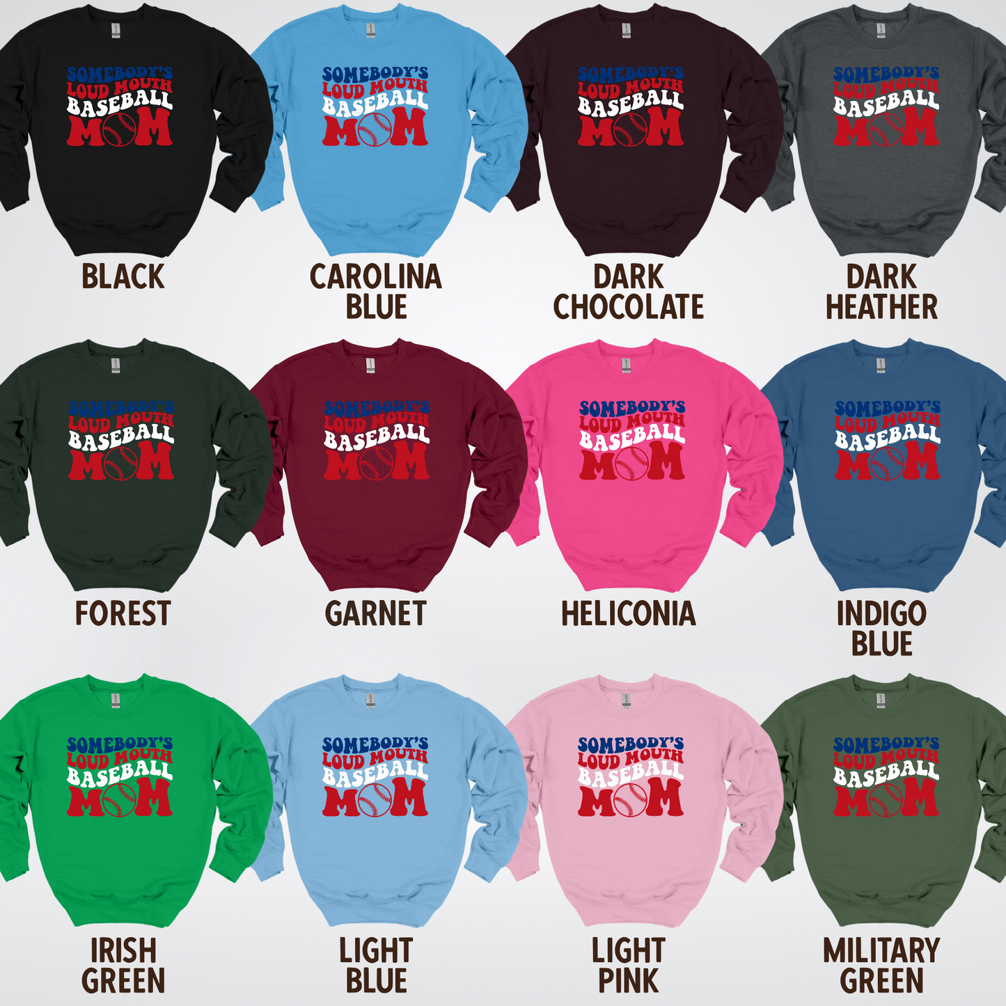 Somebody's Loud Mouth Baseball Mom Crewneck Sweatshirt