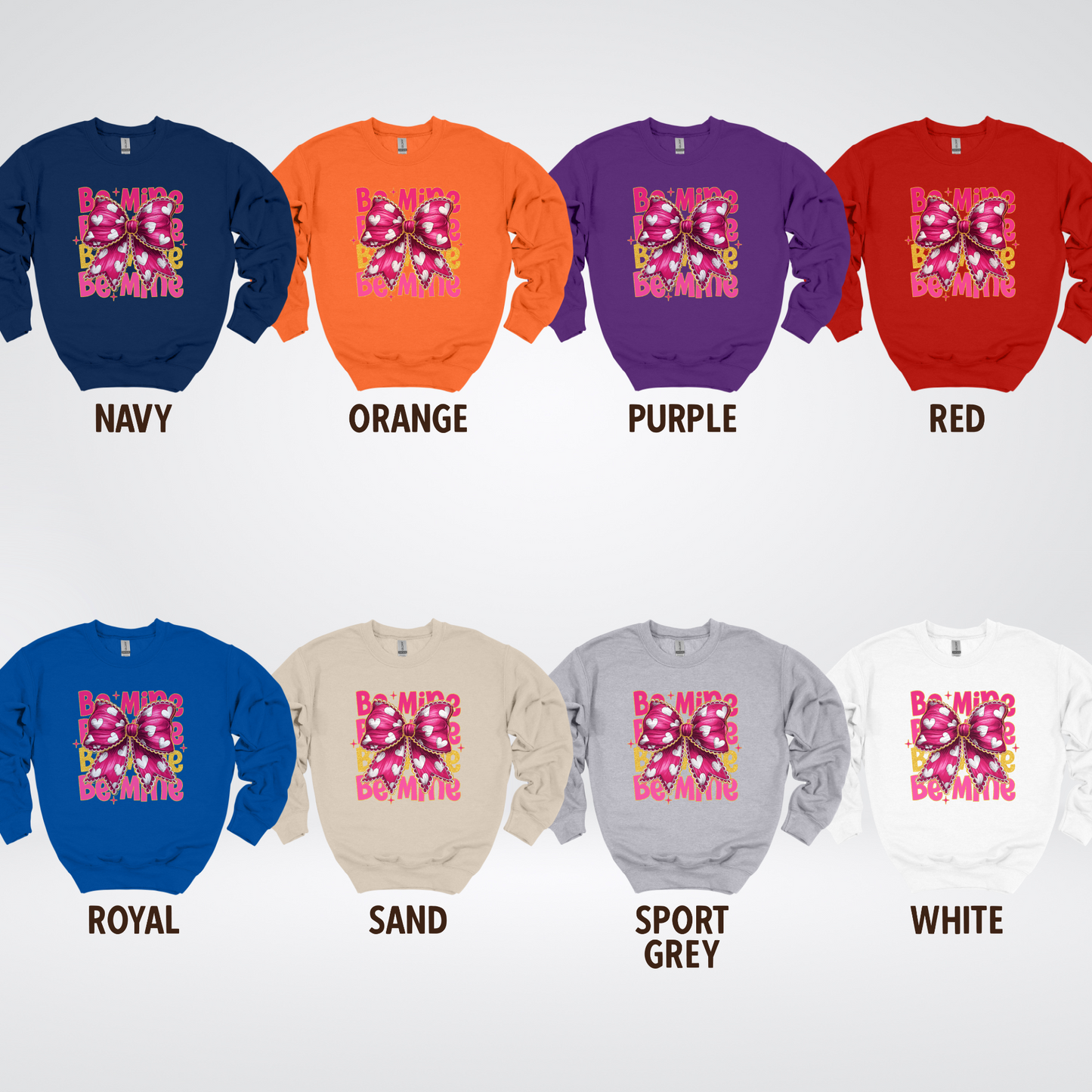 Be Mine Coquette Pink & Gold Crewneck Sweatshirt