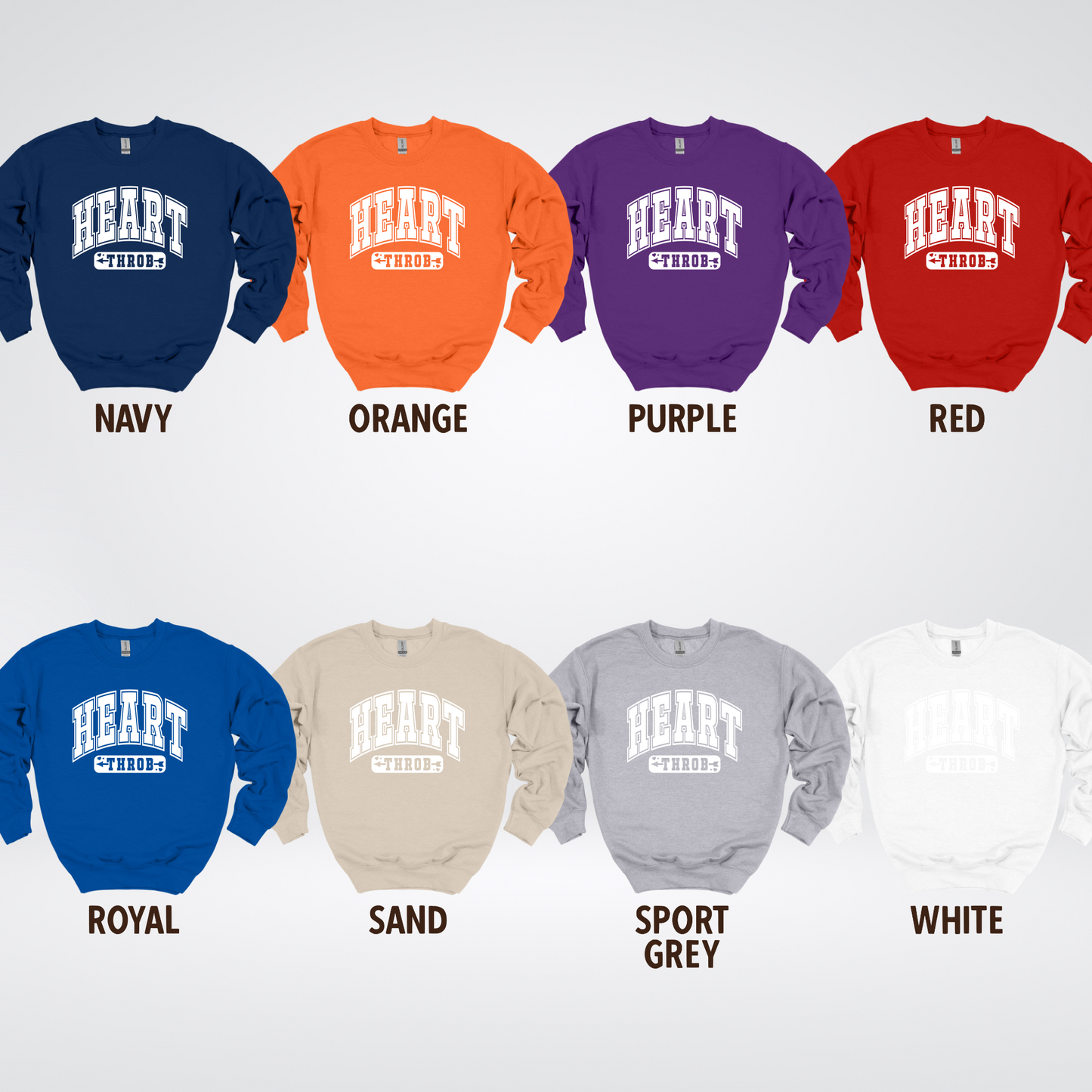 Heart Throb - White Design - Crewneck Sweatshirt