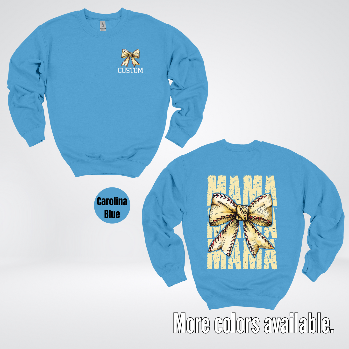 Custom Name Baseball Softball Mama Coquette Crewneck Sweatshirt
