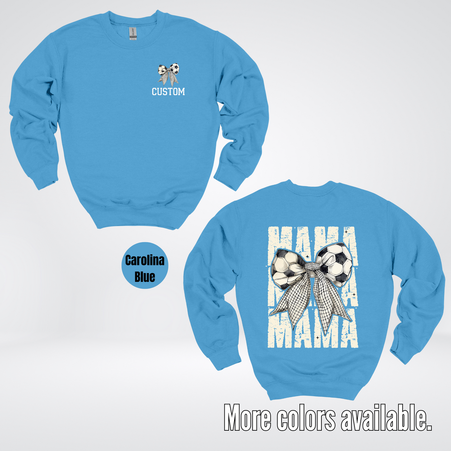 Custom Name Soccer Mama Coquette Crewneck Sweatshirt