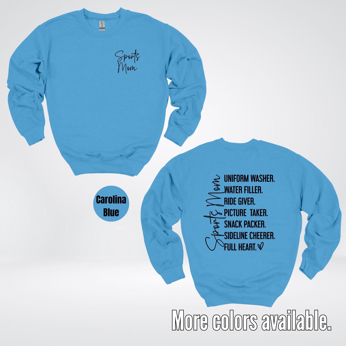 Sports Mom Uniform Washer Sideline Cheerer - Black Design - Crewneck Sweatshirt