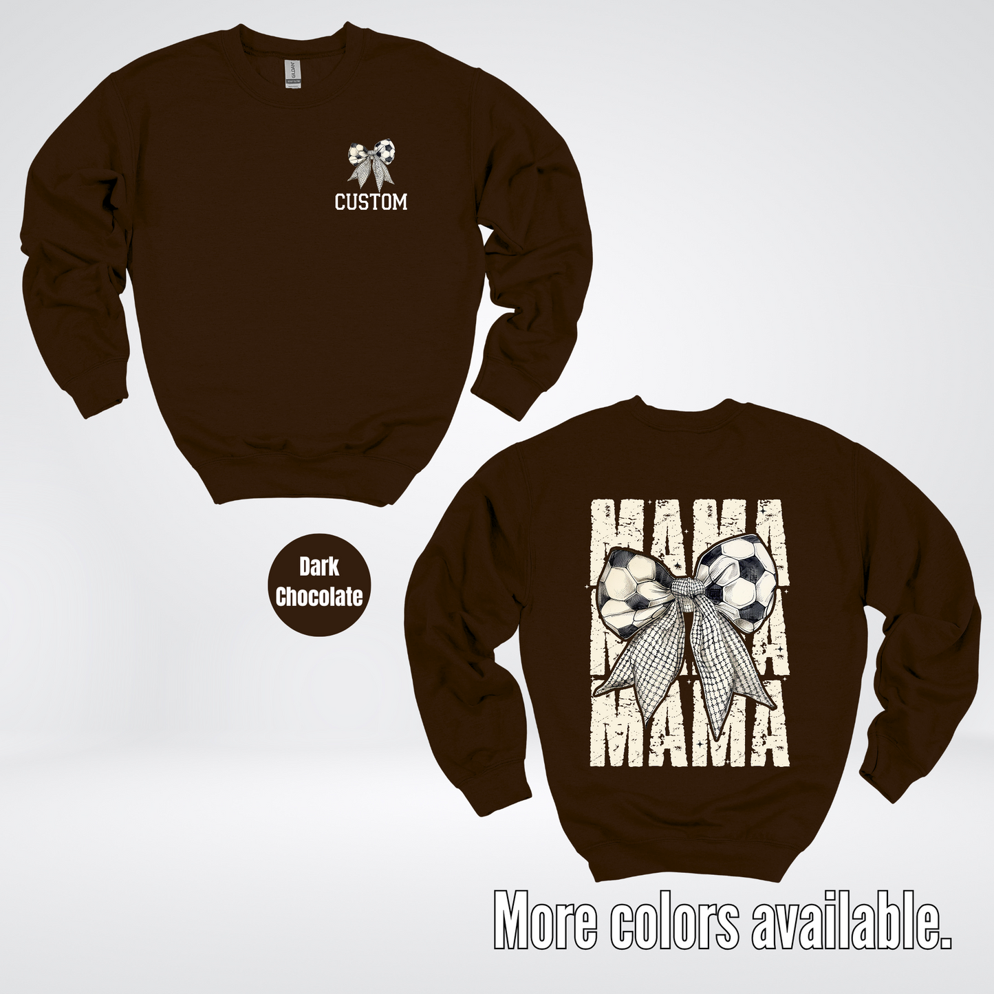 Custom Name Soccer Mama Coquette Crewneck Sweatshirt