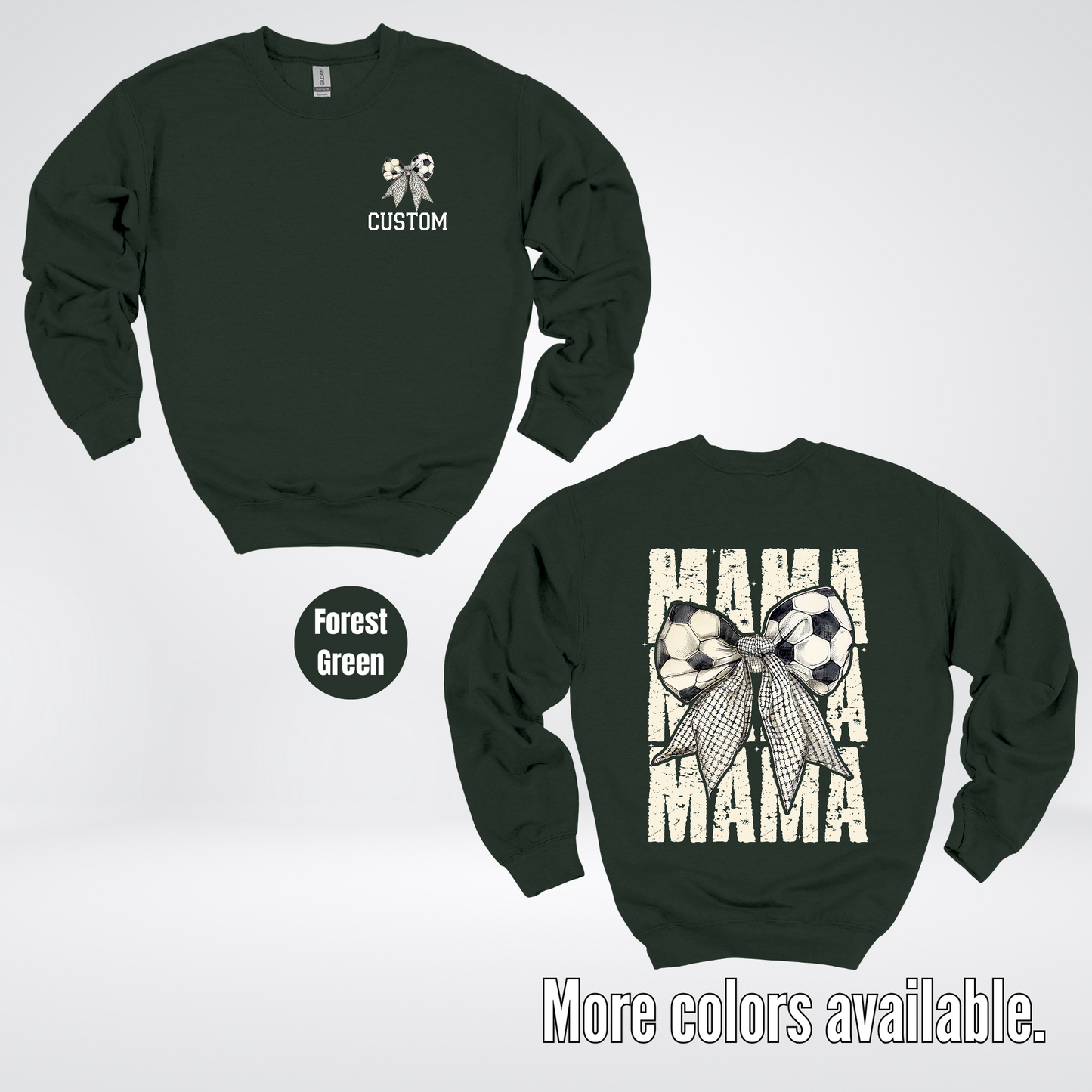 Custom Name Soccer Mama Coquette Crewneck Sweatshirt