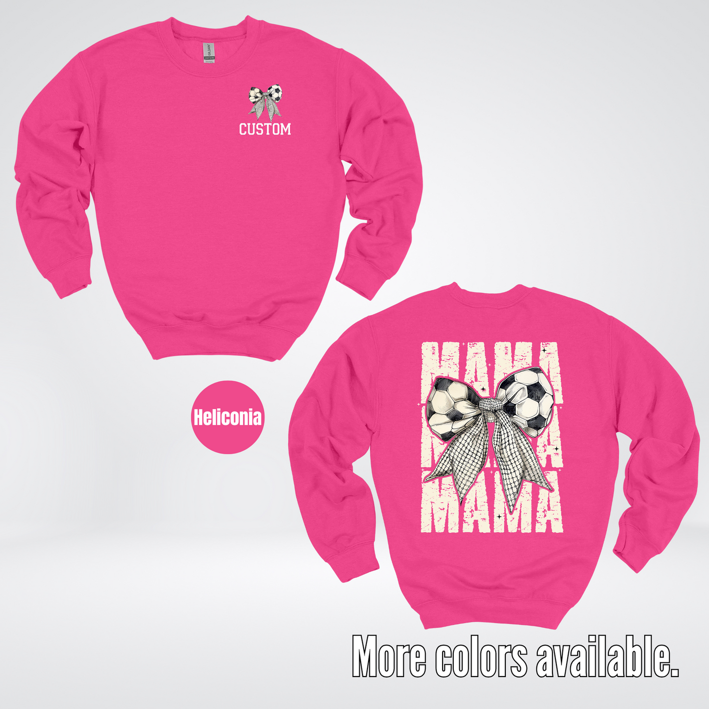 Custom Name Soccer Mama Coquette Crewneck Sweatshirt