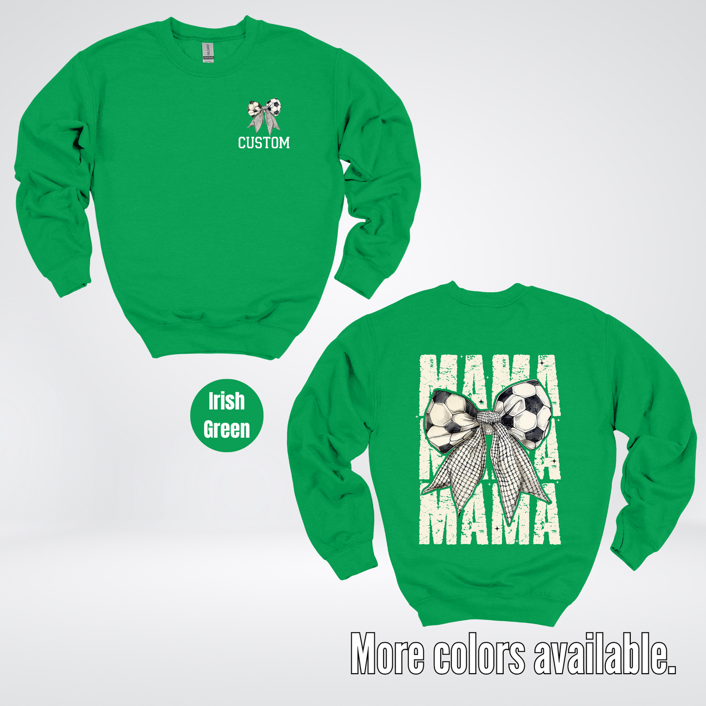 Custom Name Soccer Mama Coquette Crewneck Sweatshirt