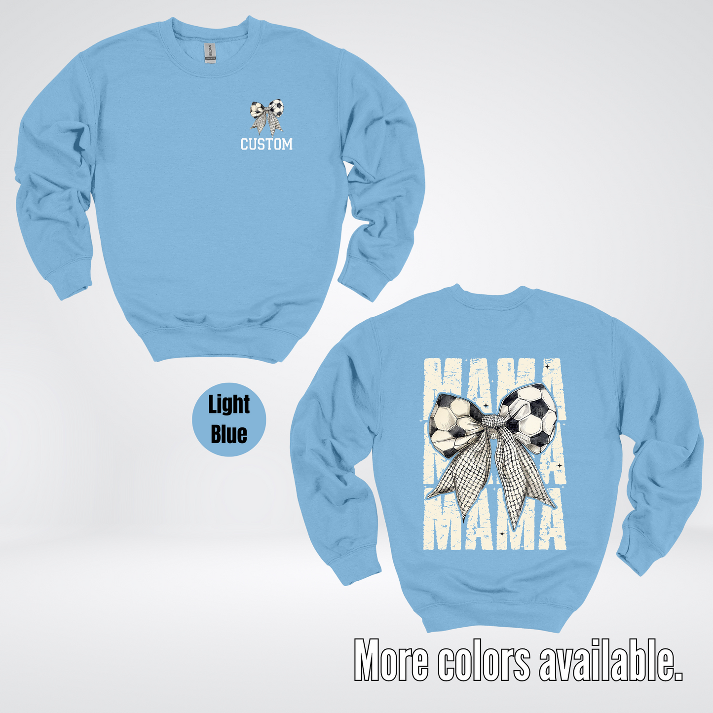 Custom Name Soccer Mama Coquette Crewneck Sweatshirt
