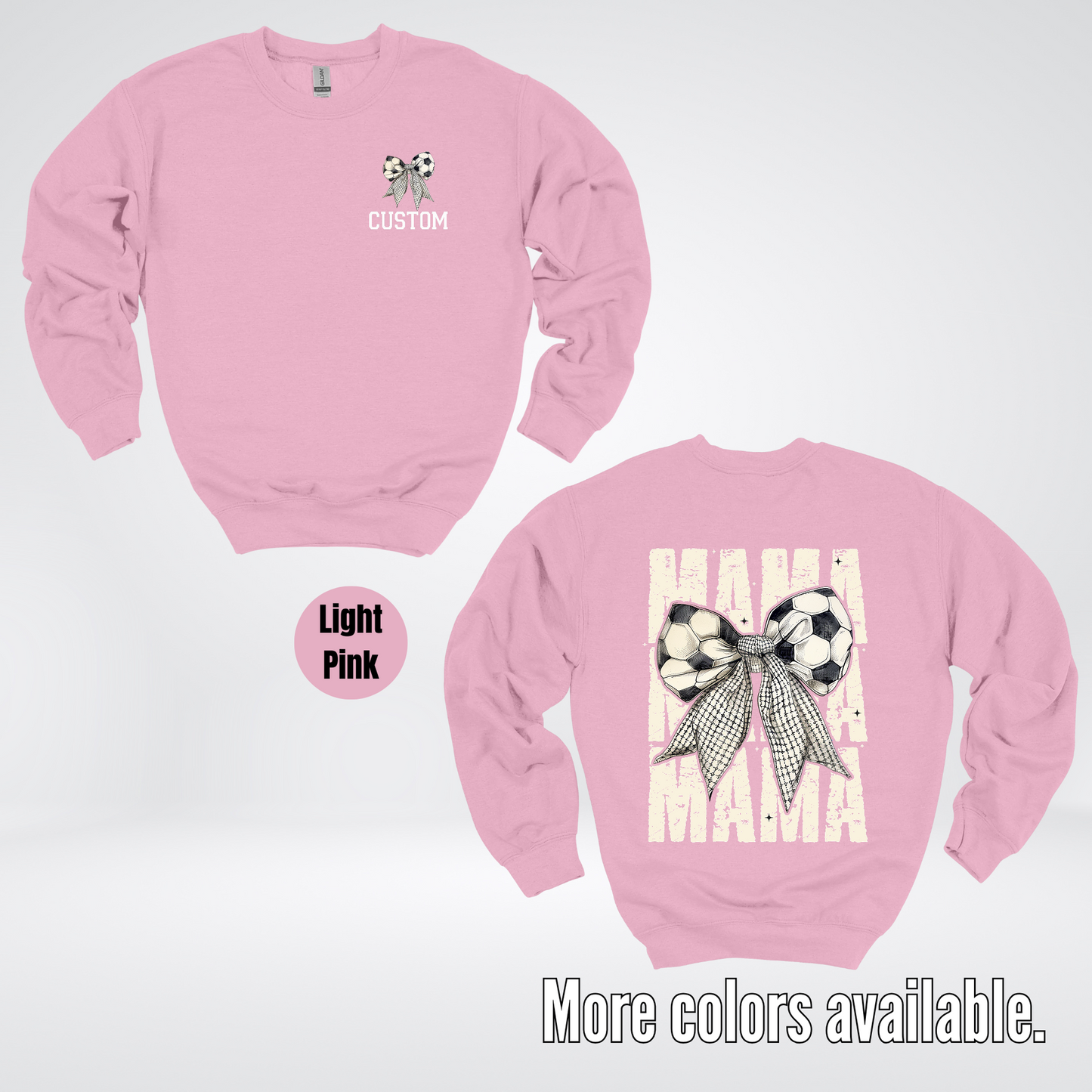 Custom Name Soccer Mama Coquette Crewneck Sweatshirt