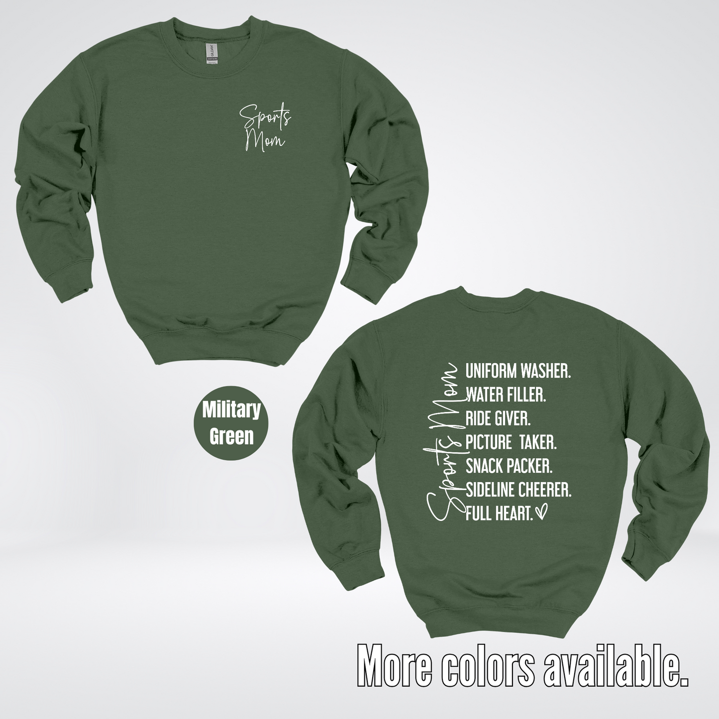Sports Mom Uniform Washer Water Filler Sideline Cheerer Crewneck Sweatshirt