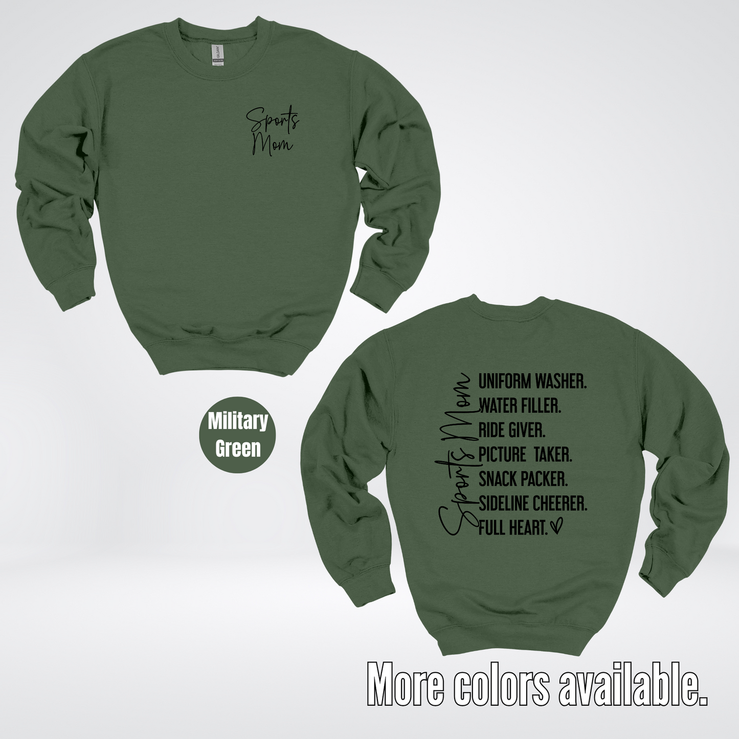 Sports Mom Uniform Washer Sideline Cheerer - Black Design - Crewneck Sweatshirt