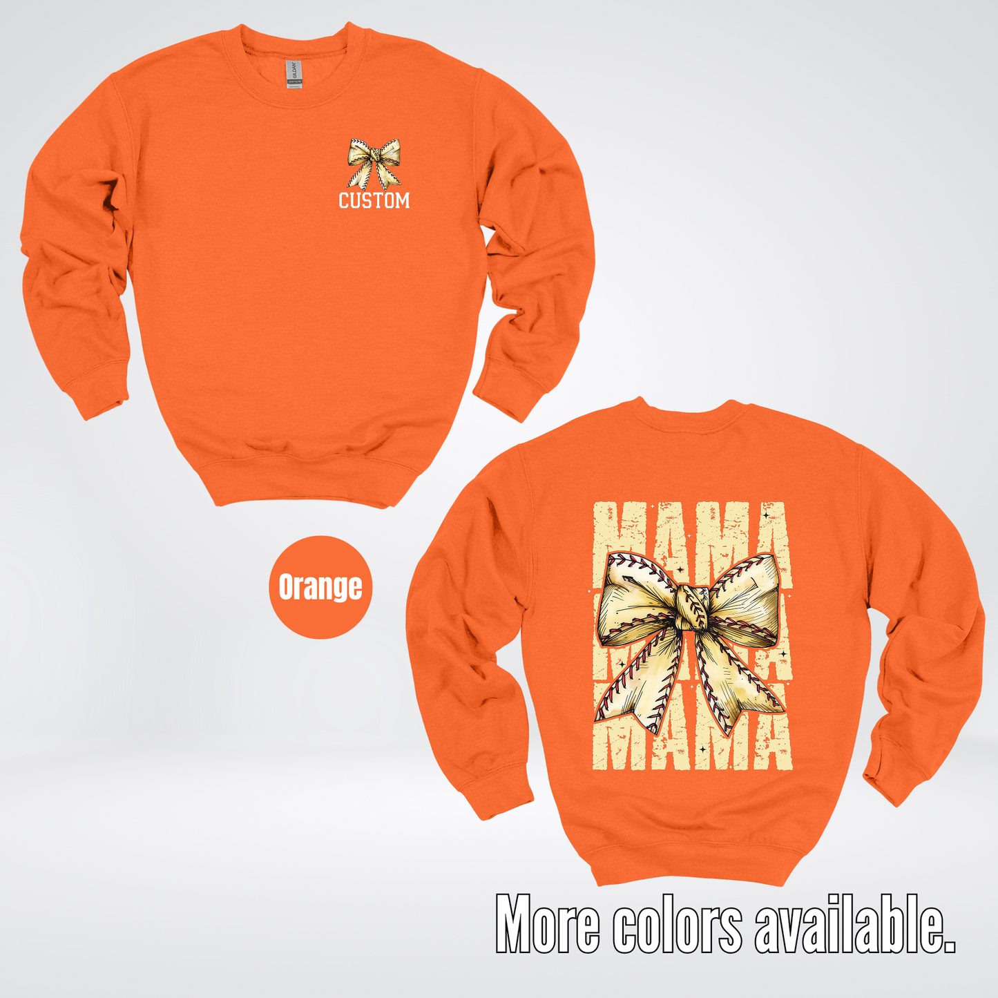 Custom Name Baseball Softball Mama Coquette Crewneck Sweatshirt
