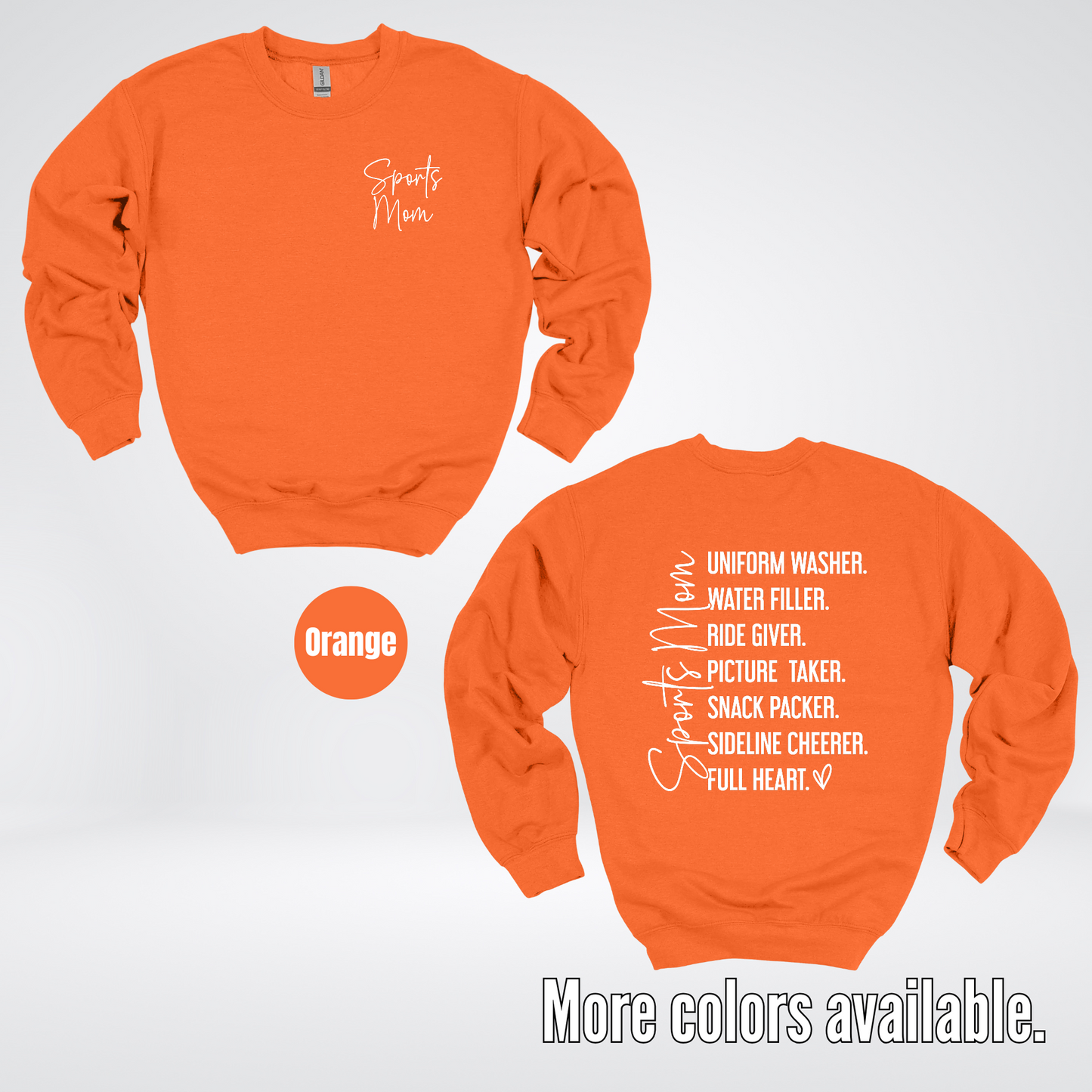 Sports Mom Uniform Washer Water Filler Sideline Cheerer Crewneck Sweatshirt