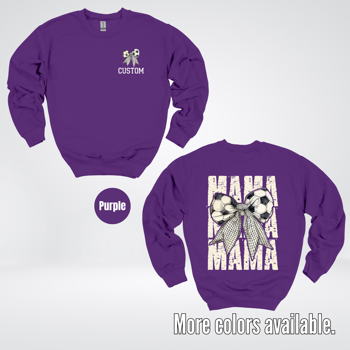 Custom Name Soccer Mama Coquette Crewneck Sweatshirt