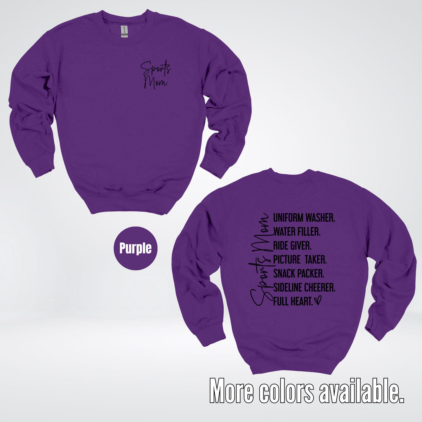 Sports Mom Uniform Washer Sideline Cheerer - Black Design - Crewneck Sweatshirt