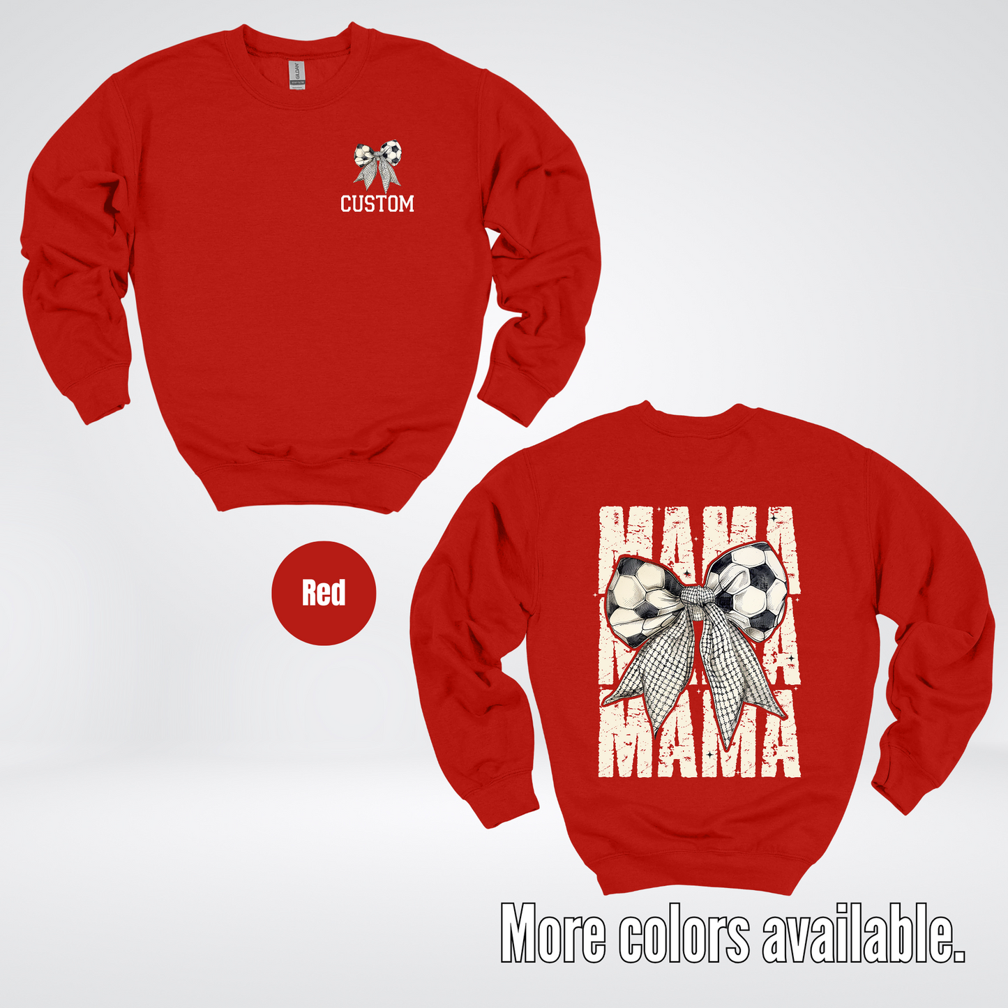 Custom Name Soccer Mama Coquette Crewneck Sweatshirt
