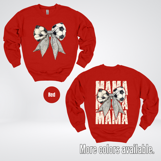 Soccer Mama Coquette Full Front And Back Crewneck Sweatshirt
