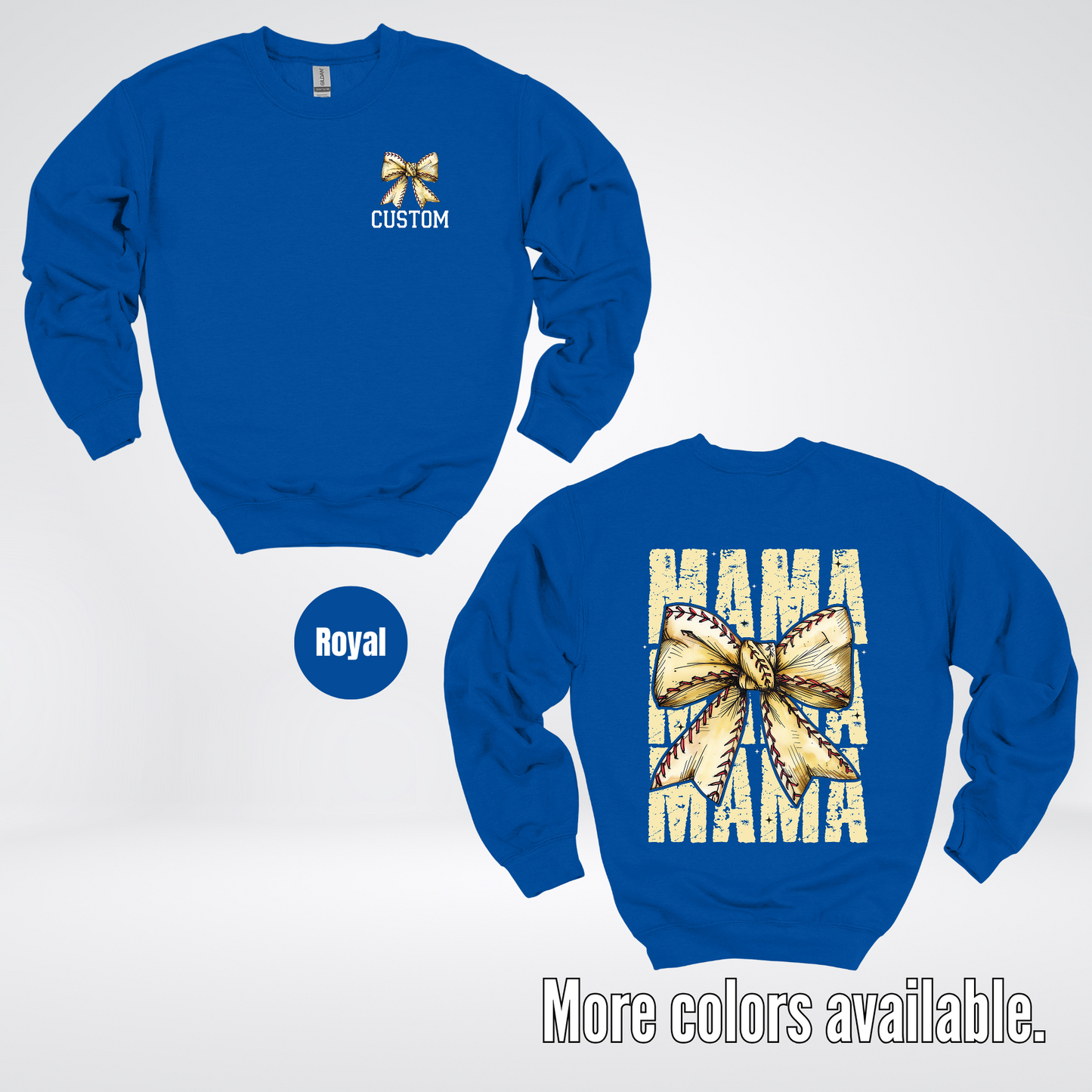 Custom Name Baseball Softball Mama Coquette Crewneck Sweatshirt
