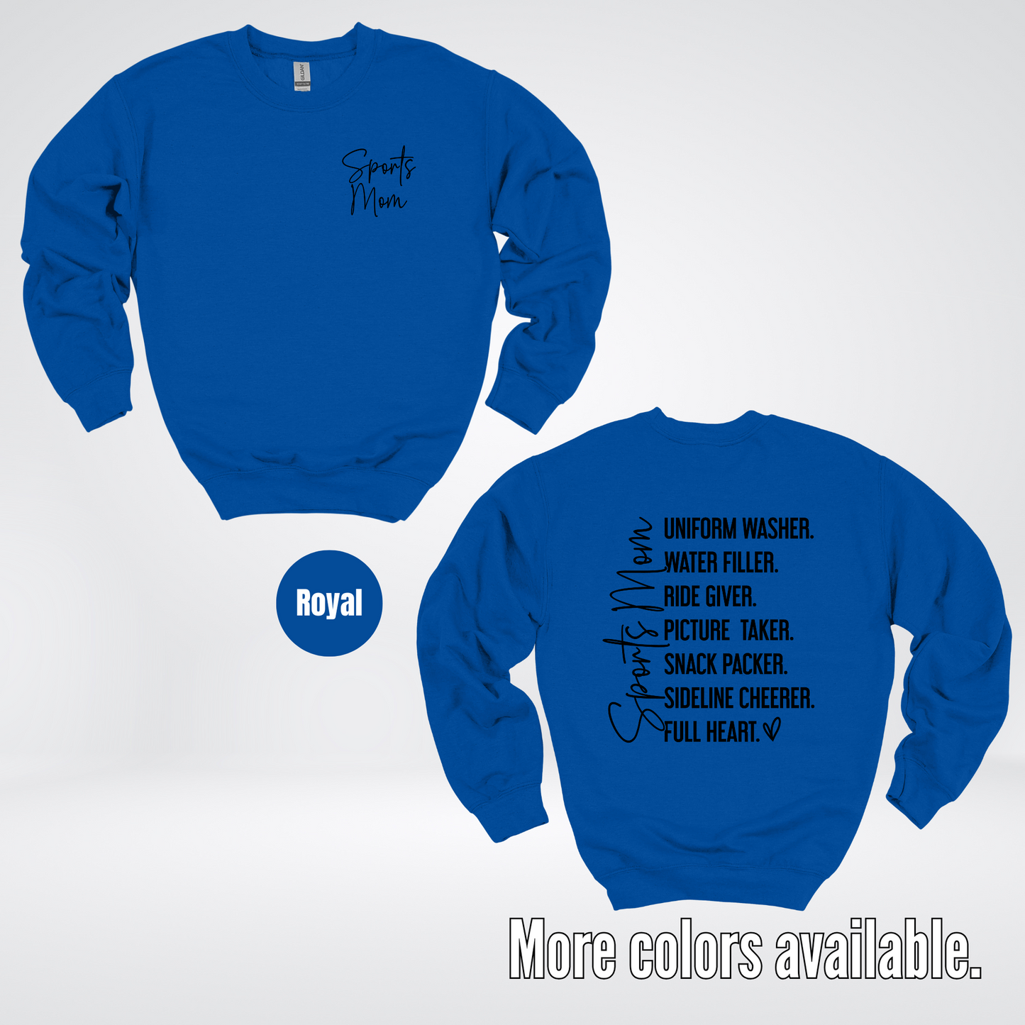 Sports Mom Uniform Washer Sideline Cheerer - Black Design - Crewneck Sweatshirt