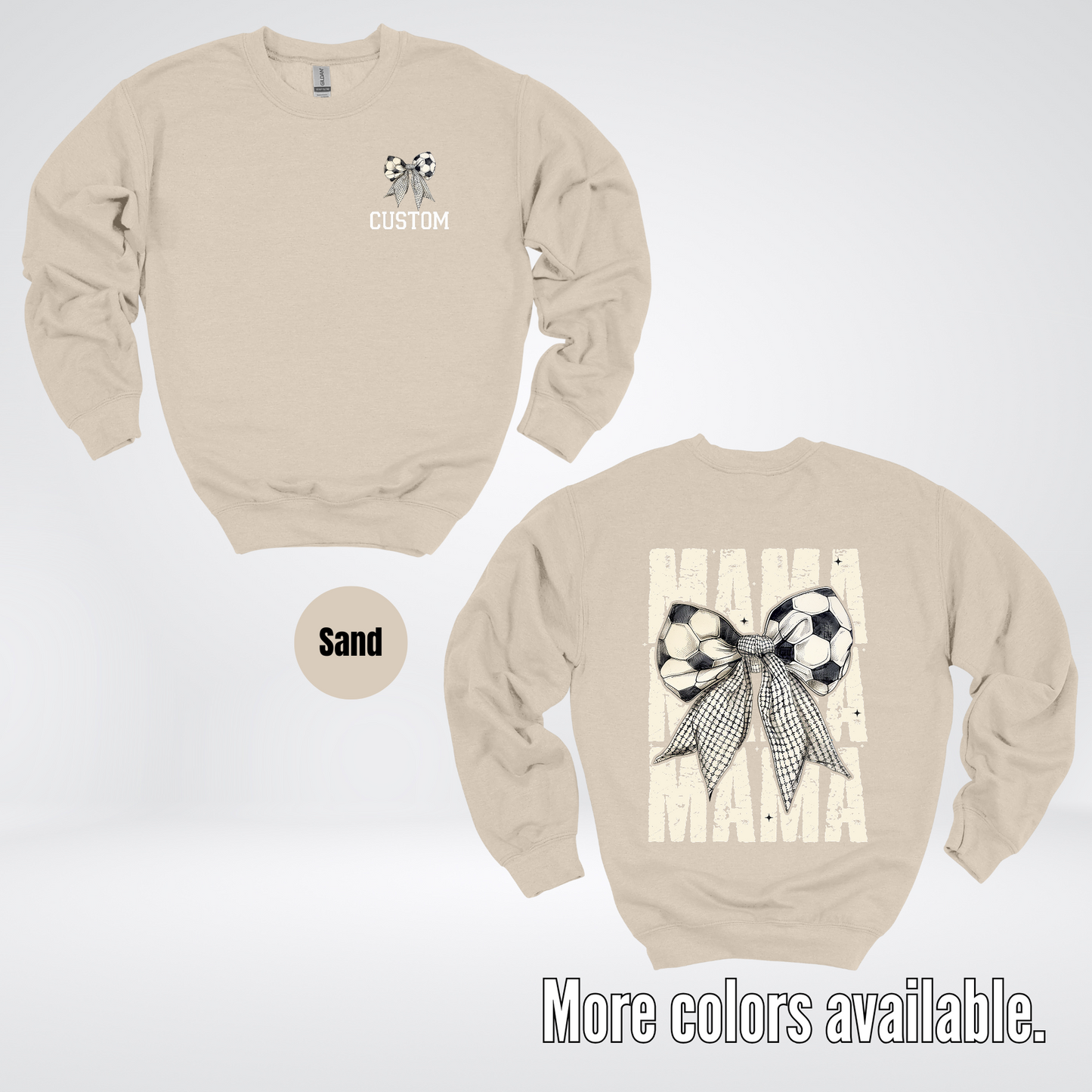 Custom Name Soccer Mama Coquette Crewneck Sweatshirt