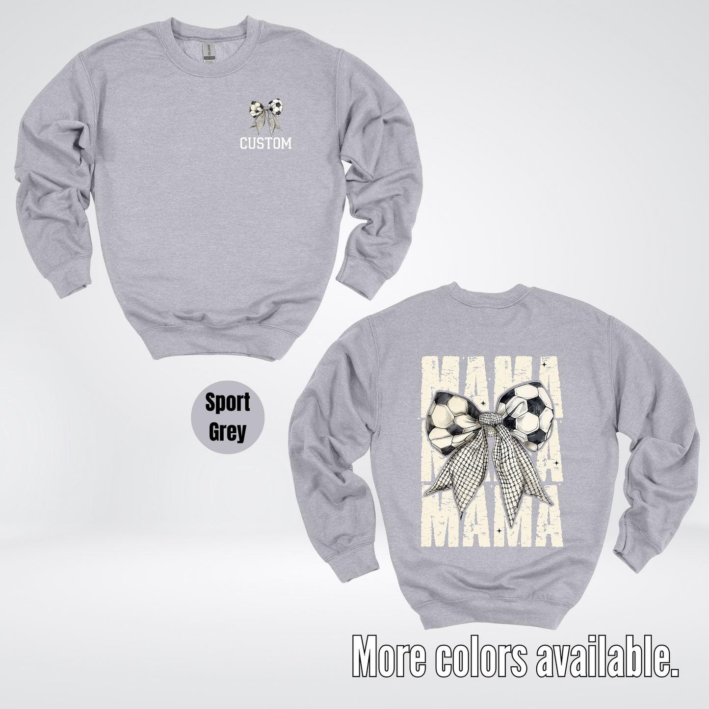 Custom Name Soccer Mama Coquette Crewneck Sweatshirt