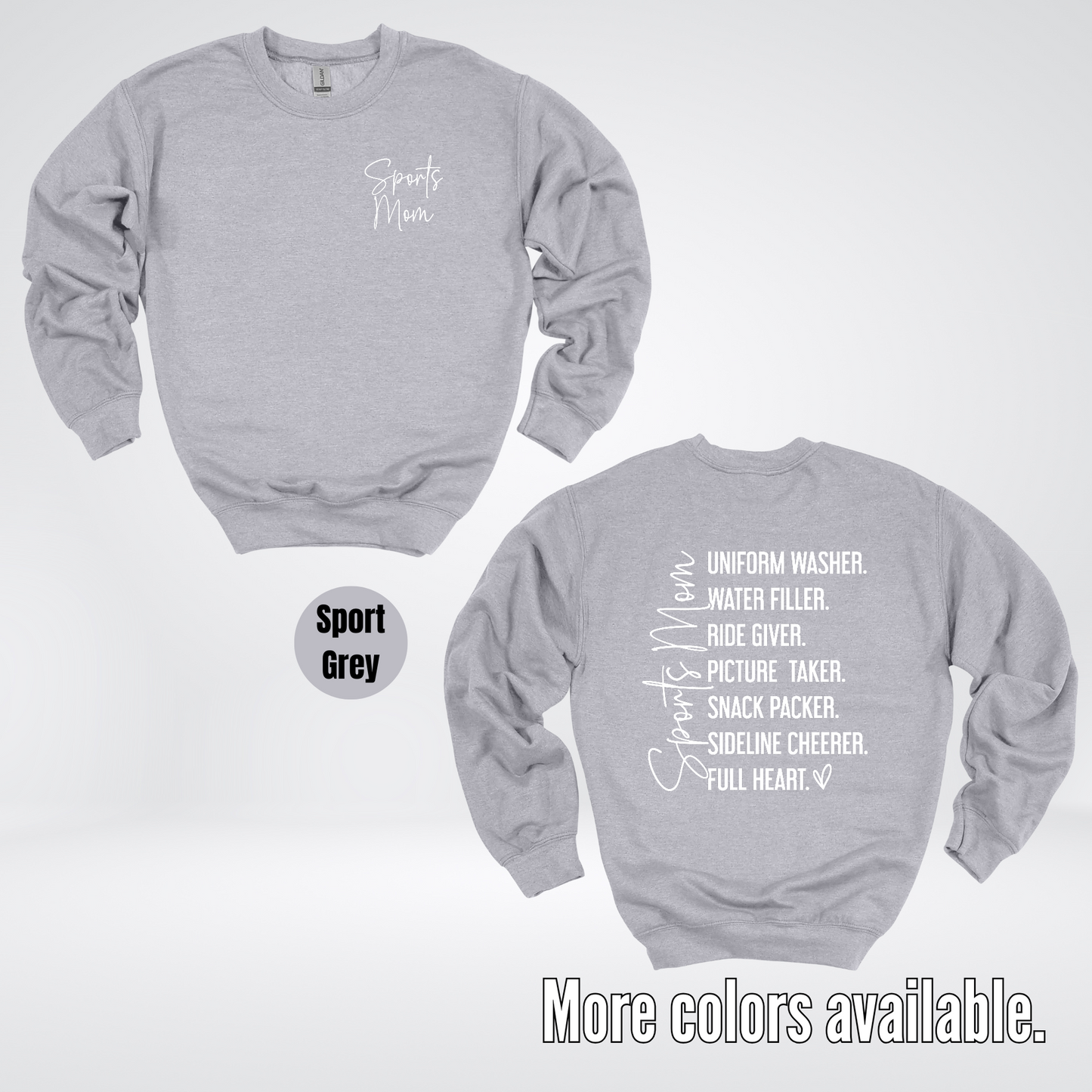 Sports Mom Uniform Washer Water Filler Sideline Cheerer Crewneck Sweatshirt