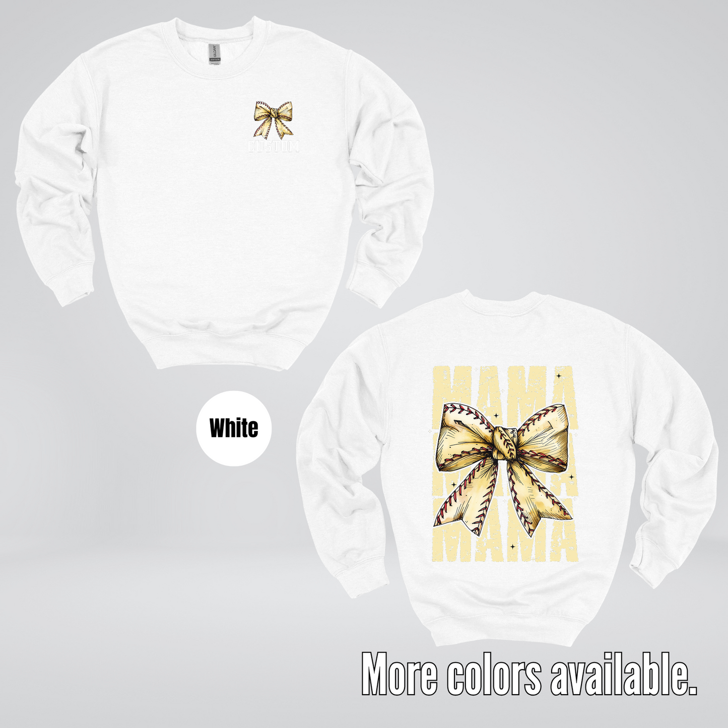 Custom Name Baseball Softball Mama Coquette Crewneck Sweatshirt