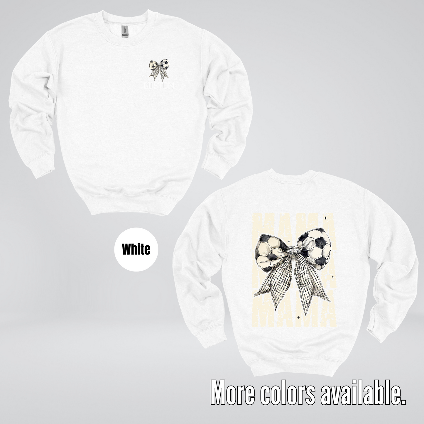 Custom Name Soccer Mama Coquette Crewneck Sweatshirt