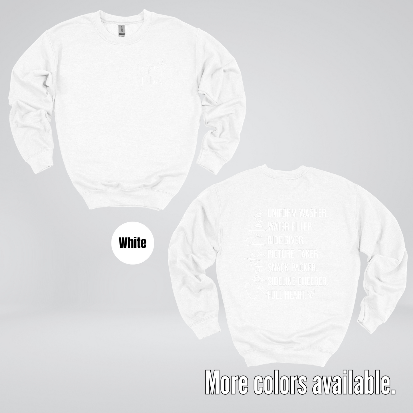 Sports Mom Uniform Washer Water Filler Sideline Cheerer Crewneck Sweatshirt