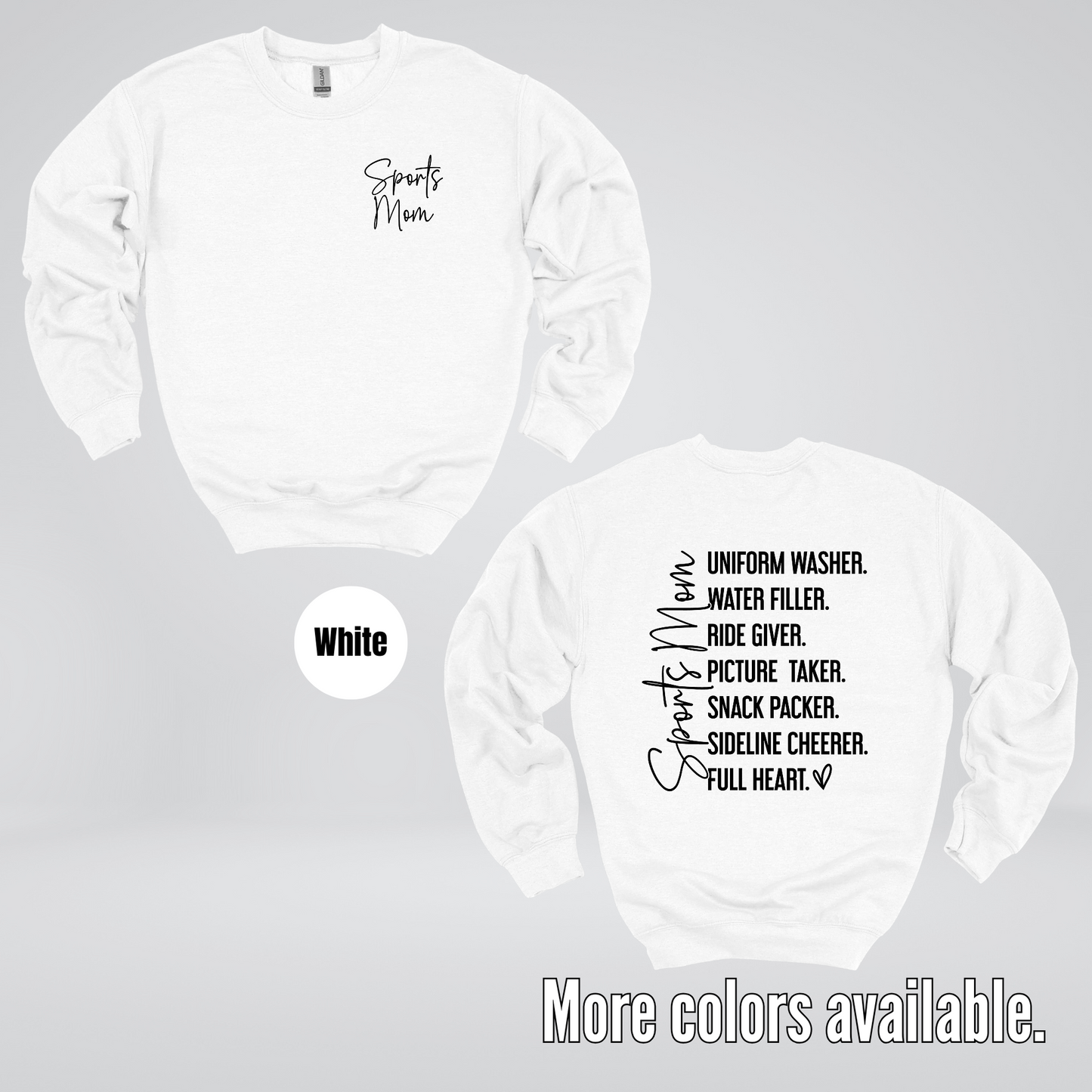 Sports Mom Uniform Washer Sideline Cheerer - Black Design - Crewneck Sweatshirt
