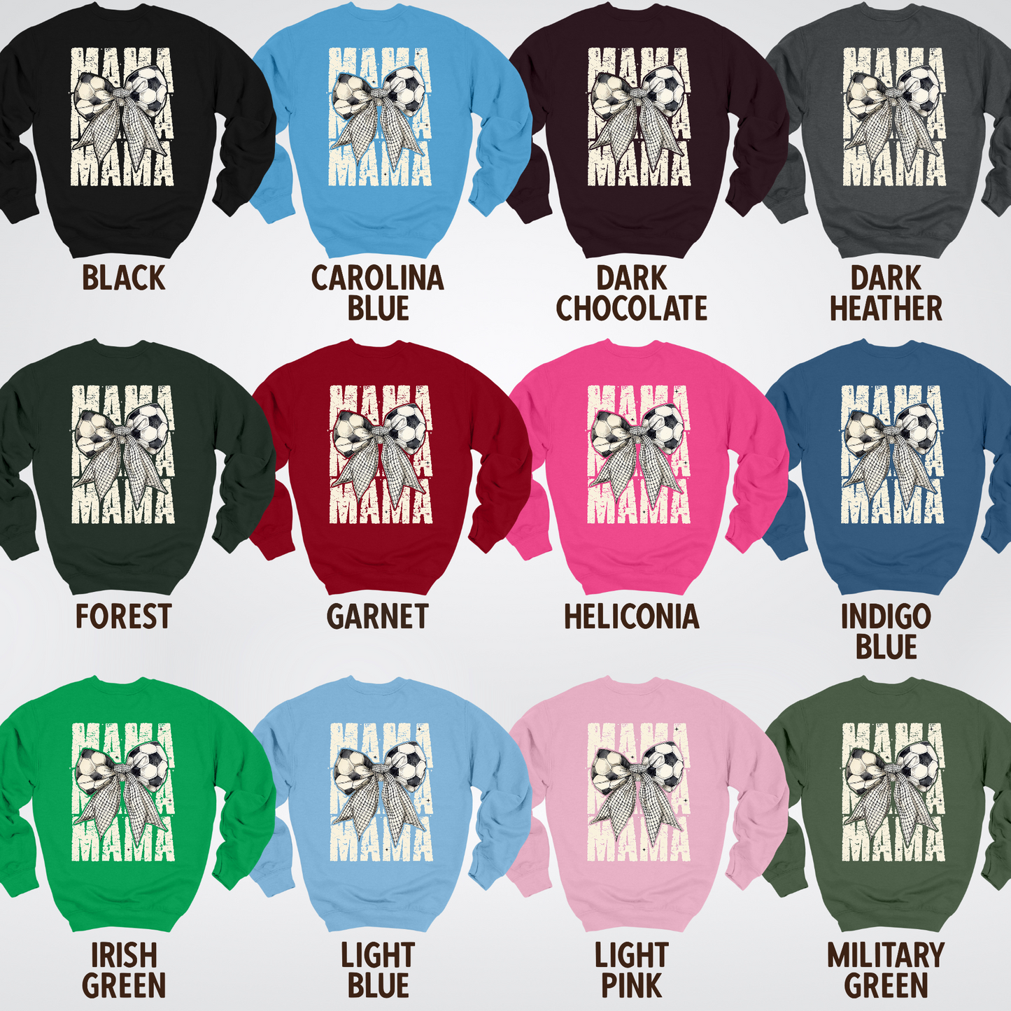 Custom Name Soccer Mama Coquette Crewneck Sweatshirt