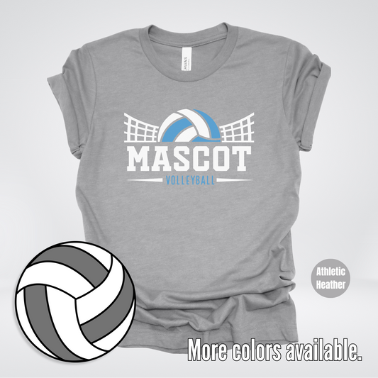 Custom Mascot – Light Blue - Volleyball Design 35 T-Shirt
