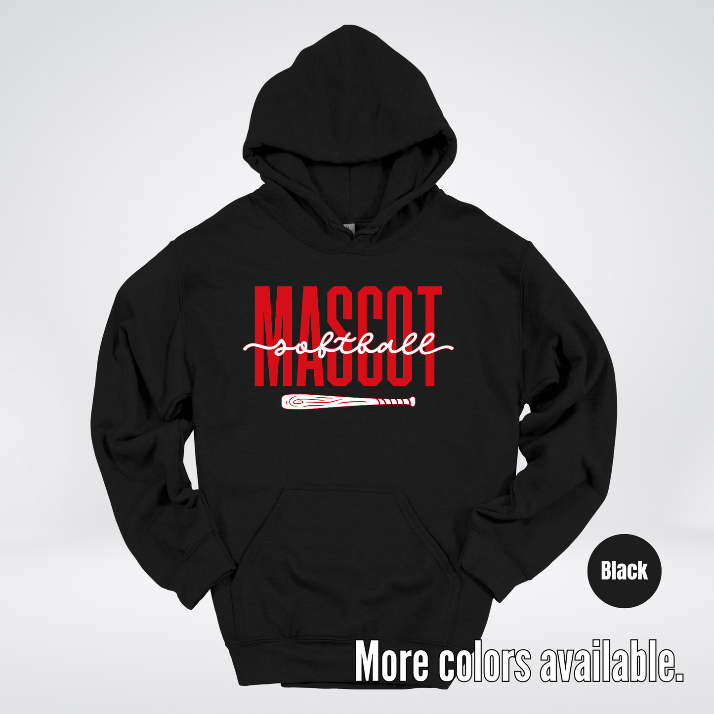 Custom Mascot – Red - Softball Design 28 Hoodie
