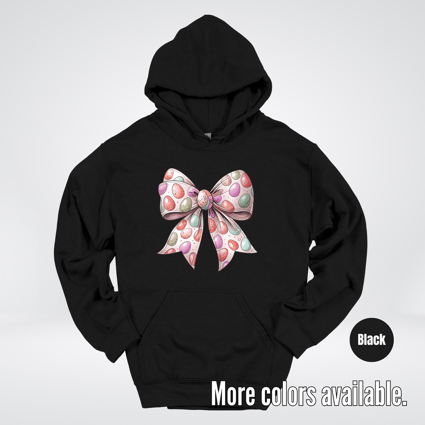 Easter Eggs Coquette Bow Hoodie