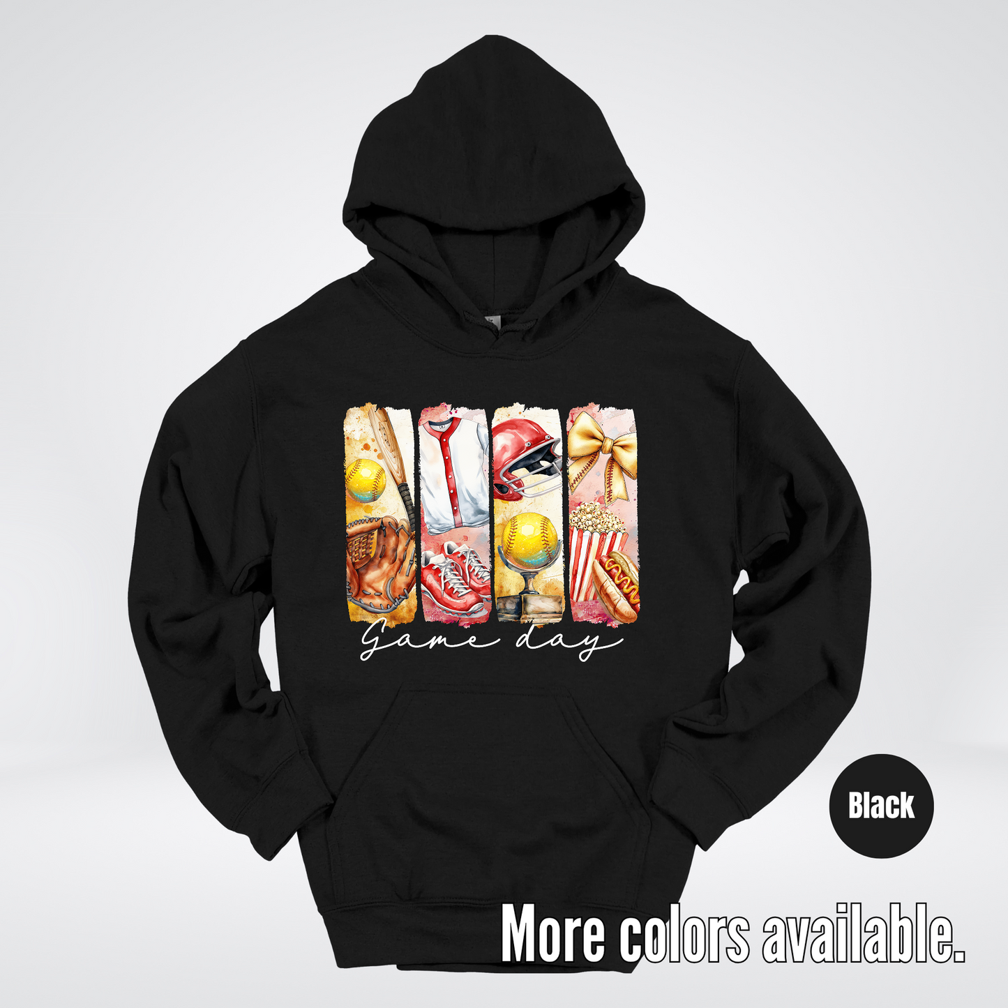Game Day Coquette Brushstroke Softball Hoodie