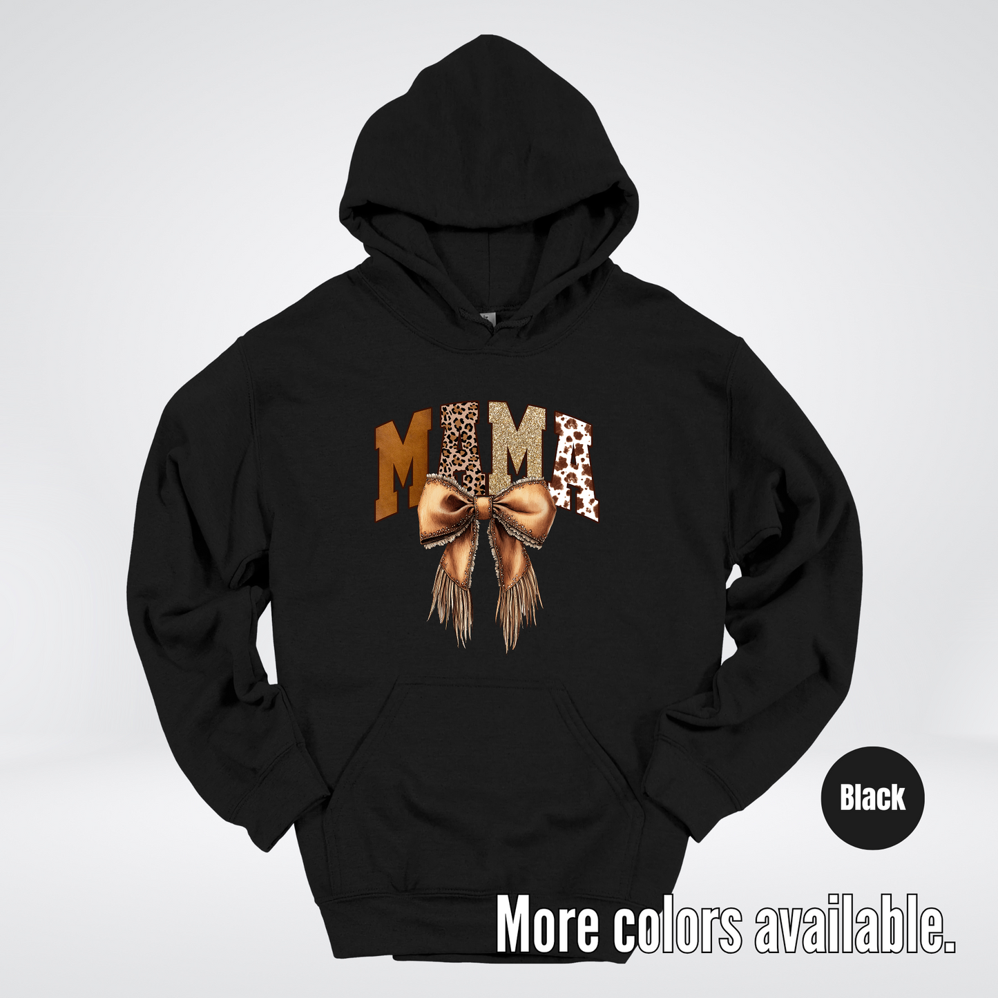 MAMA Western Coquette Leather Bow And Tassels Hoodie