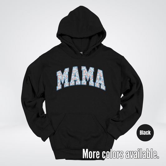 Mama Light Blue Floral Hoodie