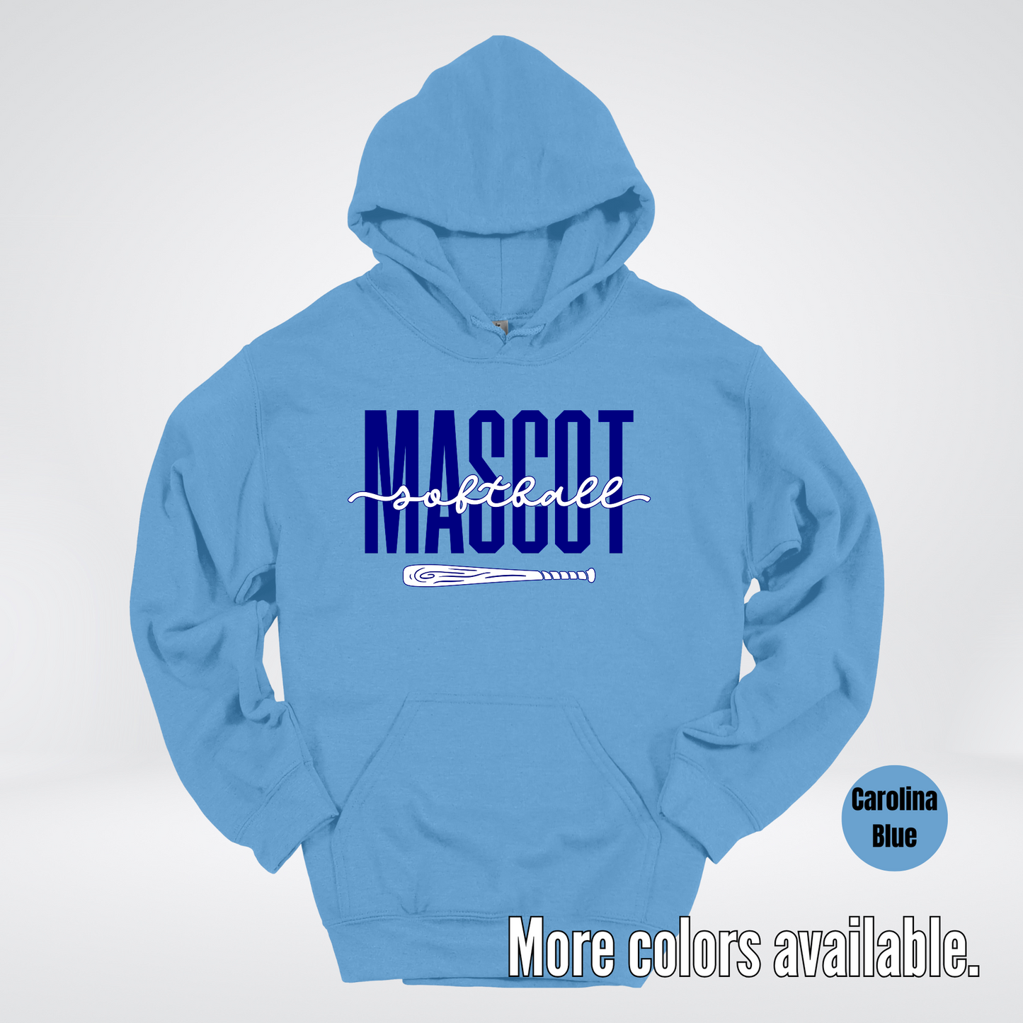 Custom Mascot – Navy - Softball Design 27 Hoodie